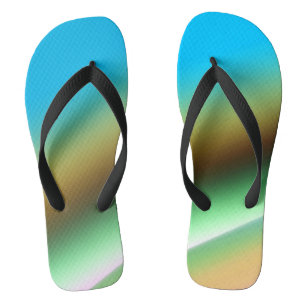 Tongs Motif de texture abstraite arc-en-ciel vert bleu t