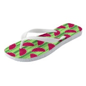 Tongs Motif de tranches de pastèque (Incliné)