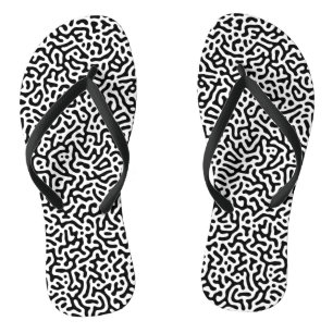 Tongs Motif de Turing Noir et Blanc