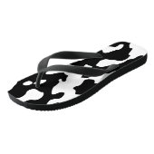 Tongs Motif de vache noir et blanc (Incliné)