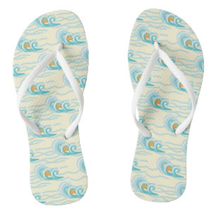 Tongs Motif de vagues mou
