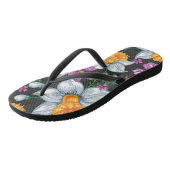 Tongs Motif d'élégance avec les fleurs 2 de narcisse (Incliné)