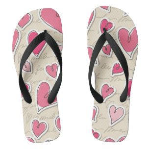 Tongs Motif des coeurs