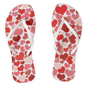 Tongs Motif Des Coeurs, Coeurs Rouges, Amour