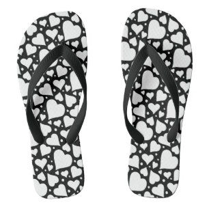 Tongs Motif des Coeurs de la Saint-Valentin. Couleur BG