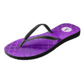 Tongs Motif des échelles de sirène violet initiales pers (Incliné)