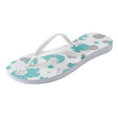 Tongs Motif Des Eléphants Bleus, Eléphants Mignons, Étoi (Incliné)