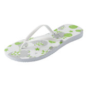 Tongs Motif Des Eléphants, Eléphants Mignons - Grey Vert (Incliné)