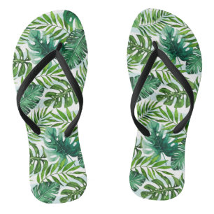 Tongs Motif des Feuilles tropicaux à la mode
