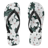 Tongs Motif des fleurs tropicales blanches (Semelle)