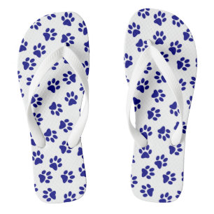 Tongs Motif Des Paws, Paws Chiens, Paws Bleus Marine