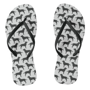 Tongs Motif des silhouettes de Black Labrador Retriever