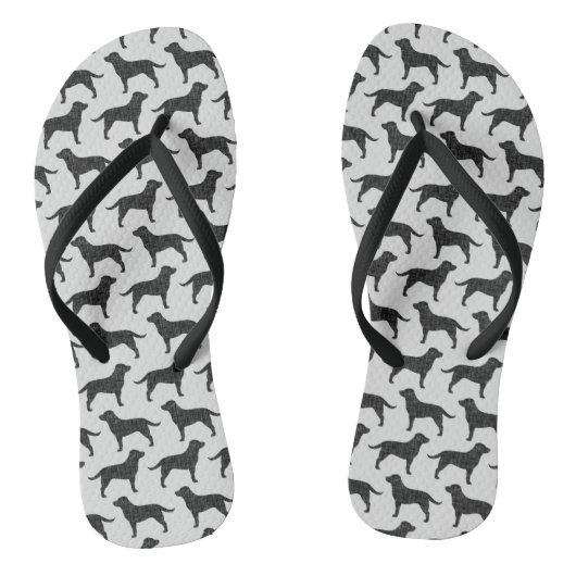 Tongs Motif des silhouettes de Black Labrador Retriever (Semelle)