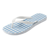 Tongs Motif diamant à carreaux bleu blanc (Incliné)