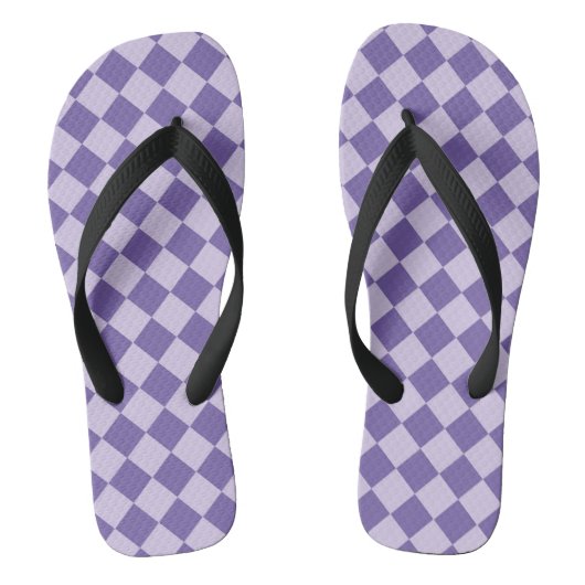 Tongs Motif diamant à carreaux violet (Semelle)