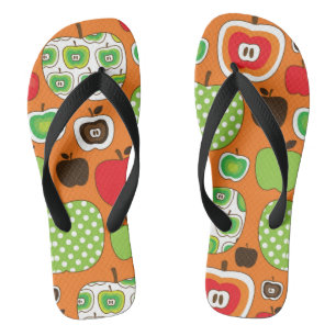 Tongs motif d'illustration de la pomme coupée