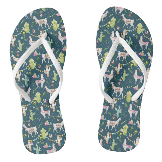 Tongs Motif d'indicateur Llama Watercolor (Semelle)