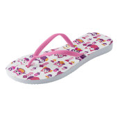 Tongs motif d'oiseau de chouette aux couleurs rétro (Incliné)