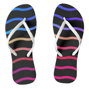 Tongs Motif d'onde coloré moderne sur un arrière - plan