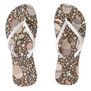 Tongs Motif doux fait de petits gâteaux savoureux