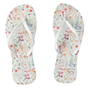 Tongs Motif du jardin de fleurs Pastel