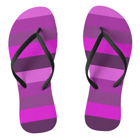 Tongs Motif élégant rose et violet rayures (Semelle)