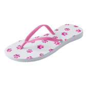 Tongs Motif Empreinte de patte rose (Incliné)