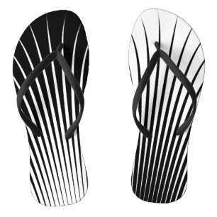 Tongs Motif en bande blanche et noire très unique