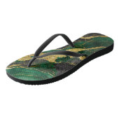 Tongs Motif en marbre vert avec or (Incliné)