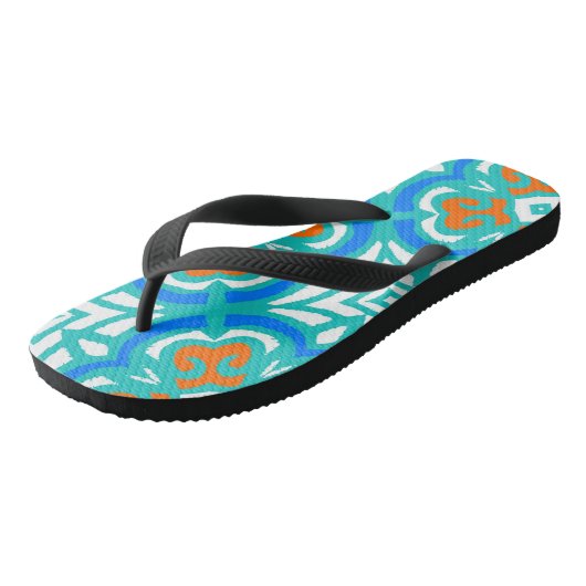 Tongs Motif ethnique turquoise (Incliné)