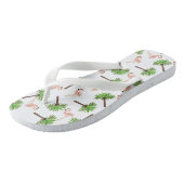 Tongs Motif Flamant rose Et Palmier (Incliné)