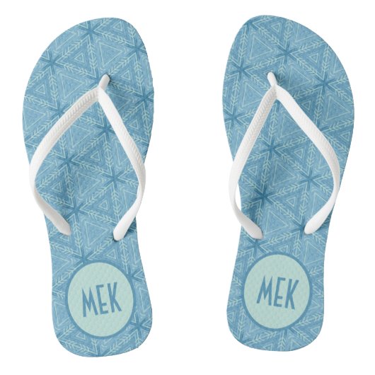Tongs Motif Flèche Bleue avec Monogramme (Semelle)