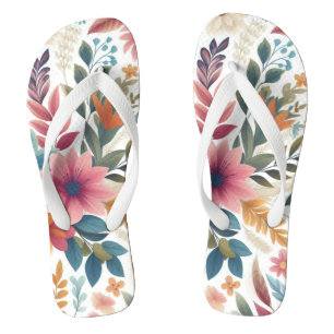 Tongs Motif floral aquarelle élégant et sans couture