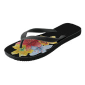 Tongs motif floral aux fleurs de lys aux couleurs origin (Incliné)