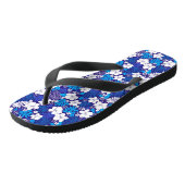 Tongs Motif floral bleu et blanc (Incliné)