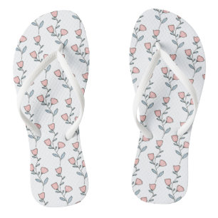 Tongs Motif Floral Bohémien mou rose violet mou