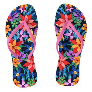Tongs Motif floral exotique coloré-68578