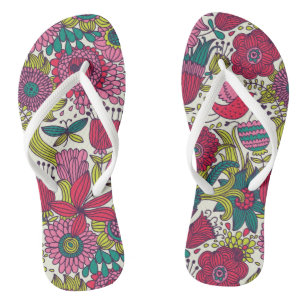 Tongs Motif floral lumineux