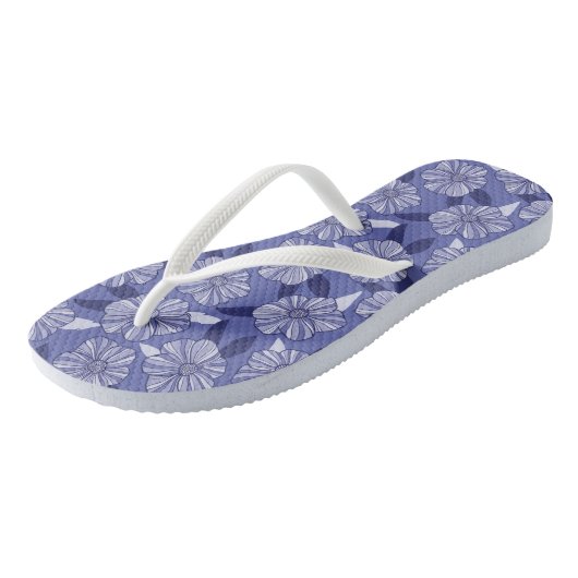 Tongs Motif floral violet moderne (Incliné)