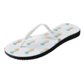 Tongs motif frais tropical d'ananas d'or de faux d'été (Incliné)