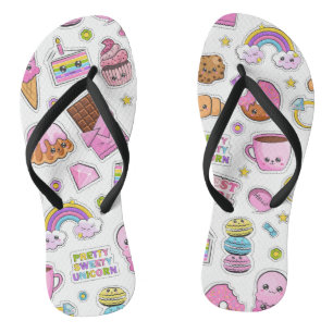 Tongs Motif Funny Unicorn Magique Arc-en-ciel mou