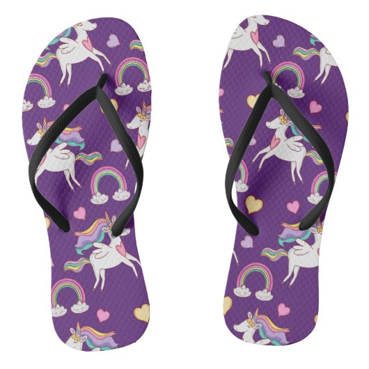 Tongs Motif Funny Unicorn Magique Cheval mignon (Semelle)