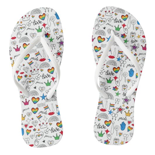 Tongs Motif Gay pride Doodle (Semelle)