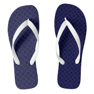 Tongs Motif géométrique islamique bleu foncé