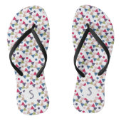 Tongs motif géométrique jaune violet Abstrait (Semelle)