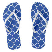 Tongs Motif géométrique Royal Blue and White Quatrefoil (Semelle)
