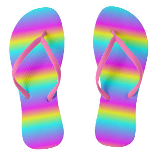 TONGS MOTIF GRADIENT DES COULEURS DE DRAPEAU EN COULEUR