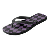 Tongs Motif Harlequin Violet et Noir (Incliné)