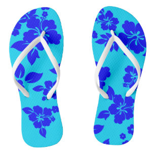 Tongs Motif hawaïen d'océan bleu