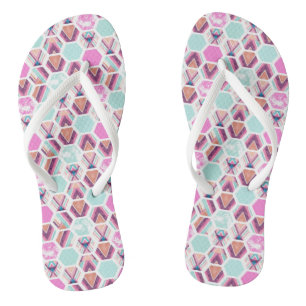Tongs Motif Hexagon d'aquarelle